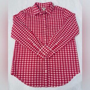 EUC J.Crew Factory Pink Gingham Shirt (S)
